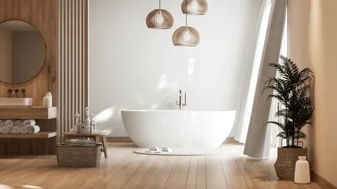 Bespoke bathroom design with underfloor heating